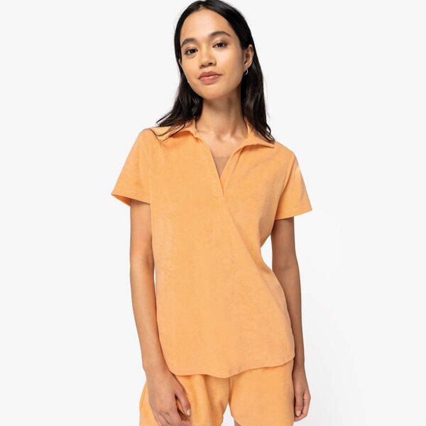 Native Spirit Ladies Terry Towel Polo Shirt Thumbnail